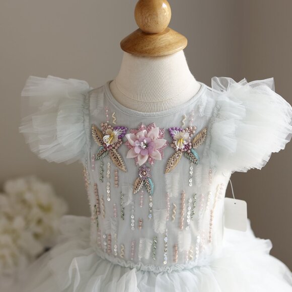 Tutu Du Monde Dress Mist Green Tulle Chroma Flower Girl Party Portrait NWT - Picture 4 of 6